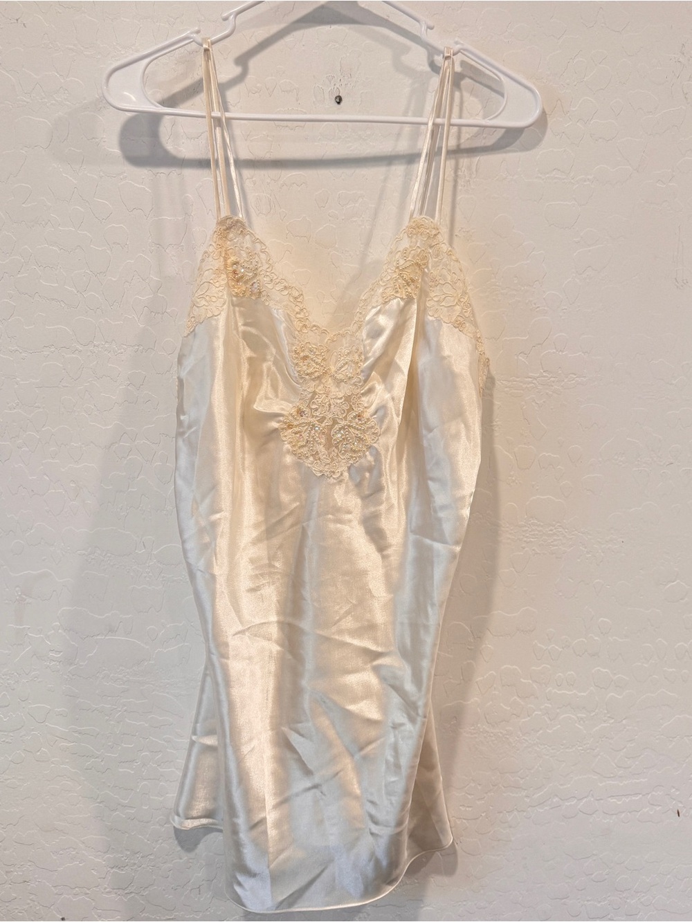 NWT Vintage Victorias Secret Robe nightgown Ivory Lace Trim Womens Medium Beaded - Picture 10 of 14